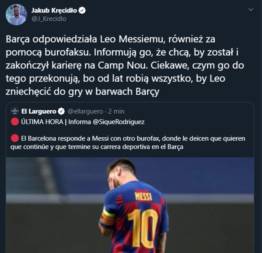 Barcelona ODPOWIEDZIAŁA Leo Messiemu!